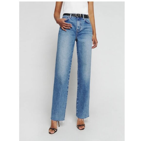 Reformation Val 90s Mid Rise Straight Jeans 31" / Size 29 / Colorado Blue - Picture 2 of 10